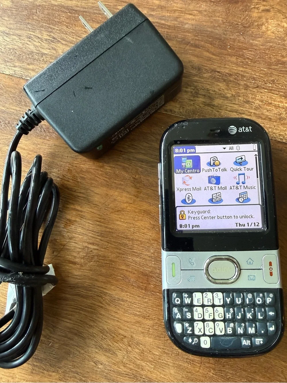 Vintage Palm Centro Smartphone AT&T QWERTY Keyboard PDA Cell Phone w/ Charger